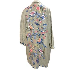 Johnny Was Embroidered Floral kimono  Duster in 100% linen